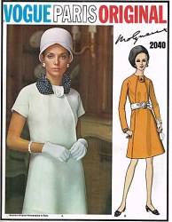 2040 68 PARIS MOLYNEUX SEAMED SS-LS A-DRESS PATTERN 12 34